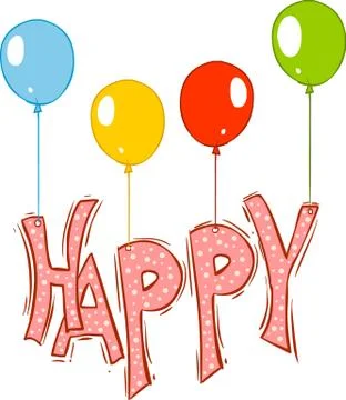 Vector illustration of a happy ballons Stock Illustration