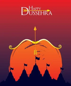 Vector Illustration of Happy Dussehra Stock Illustration