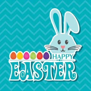 Vector illustration of Happy Easter greeting card Stock Illustration