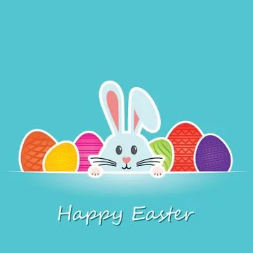 Vector illustration of Happy Easter greeting card Stock Illustration