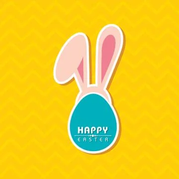Vector illustration of Happy Easter greeting card Stock Illustration