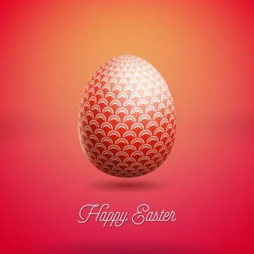 Vector Illustration of Happy Easter Holiday with Red Painted Egg on Clean Illustrazione stock