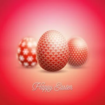 Vector Illustration of Happy Easter Holiday with Painted Egg and Flower on Clean Illustrazione stock