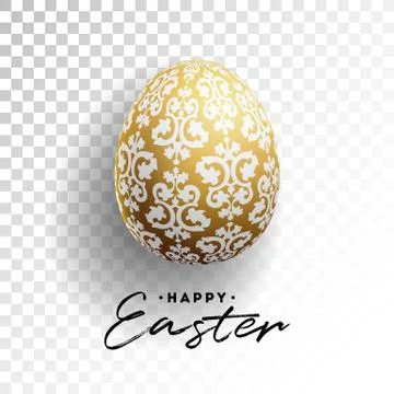 Vector Illustration of Happy Easter Holiday with Painted Egg on Transparent Stock Illustration