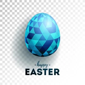 Vector Illustration of Happy Easter Holiday with Painted Egg on Transparent Illustrazione stock