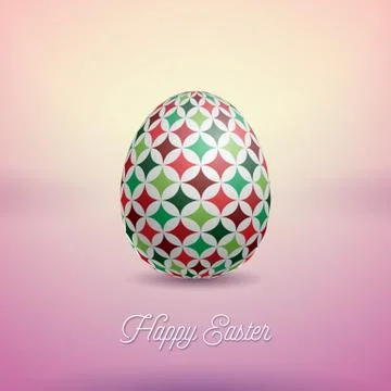 Vector Illustration of Happy Easter Holiday with Painted Egg and Flower on Clean Stock Illustration