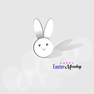 Vector illustration of Happy Easter Monday with bunny and egg Stock Illustration