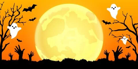 Vector illustration of Happy Halloween background. イラスト素材