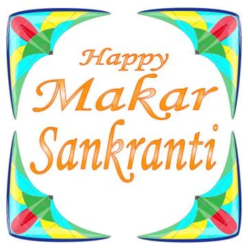 Vector illustration of Happy Makar Sankrant festival of India . Stock Illustration