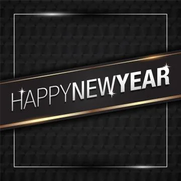 Vector Illustration of Happy New Year 2018 Gold with Black Pattern Colors Stock Illustration