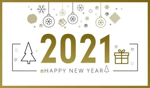 Vector illustration of happy new year gold and black collors place for text Illustrazione stock