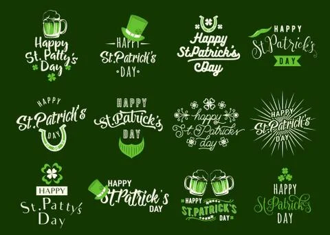 Vector illustration of happy patricks day typography text design Stock Illustration