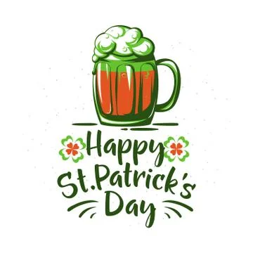 Vector illustration of happy saint Patrick day holiday greeting Stock Illustration