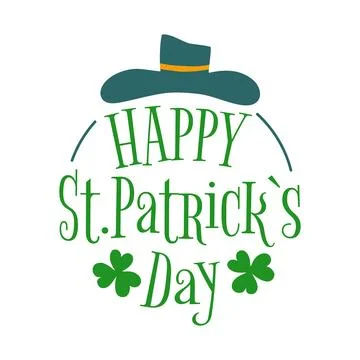 Vector illustration of Happy Saint Patrick s Day logotype Stock-Illustration