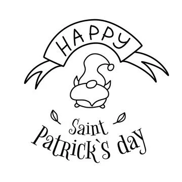 Vector illustration of Happy Saint Patrick s Day type with leprechaun Stock Illustration