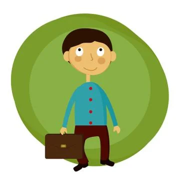 Vector illustration happy schoolboy with a backpack sudent Stock Illustration
