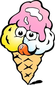 Vector illustration of an Happy Soft Ice Creame Stock Illustration