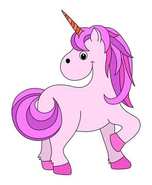 Vector illustration a happy unicorn is doing the smiling Stock Illustration