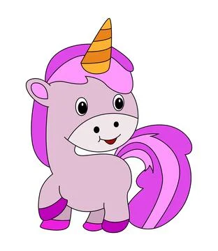Vector illustration happy unicorn is doing the smiling Stock Illustration