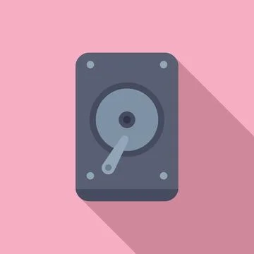 Vector illustration of hard disk drive on pink background Stock Illustration