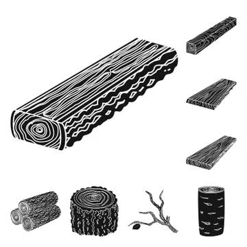 Vector illustration of hardwood and construction symbol. Set of hardwood and Stock Illustration