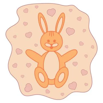 Vector illustration of a hare with hearts Stock Illustration