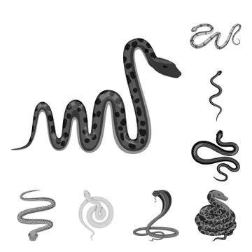 Vector illustration of harm and bite logo. Set of harm and reptile vector icon Stock Illustration