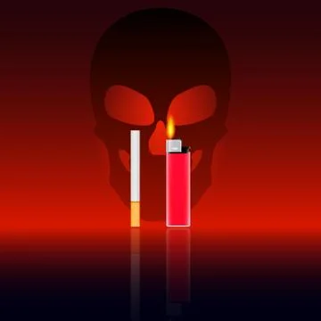 Vector illustration of the harm of smoking Stock Illustration