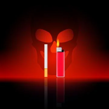 Vector illustration of the harm of smoking Stock Illustration