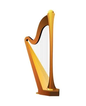 Vector Illustration of Harp Stock Illustration