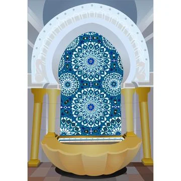 Vector Illustration of Hassan II Mosque Stock Illustration