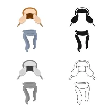 Vector illustration of hat and fur sign. Collection of hat and kids vector icon Stock Illustration