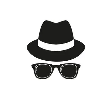 Vector illustration of hat and glasses icon. Isolated. Stock Illustration