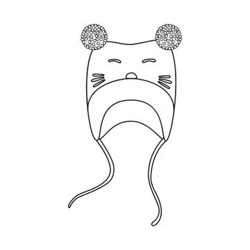 Vector illustration of hat and winter sign. Set of hat and cap vector icon for イラスト素材