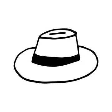 Vector illustration of hat in doodle style Stock Illustration