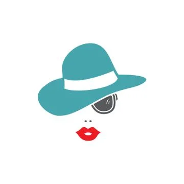 Vector illustration hat, lips and sunglasses. Ilustración de archivo
