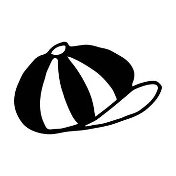 Vector illustration of hat with visor in doodle style Stock Illustration