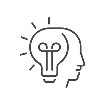 Vector illustration of head and light bulb Illustrazione stock