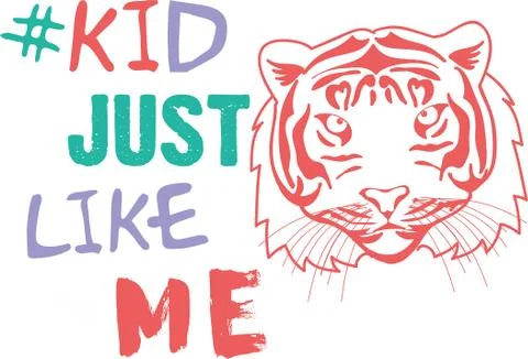 Vector illustration of head of tiger Stock Illustration