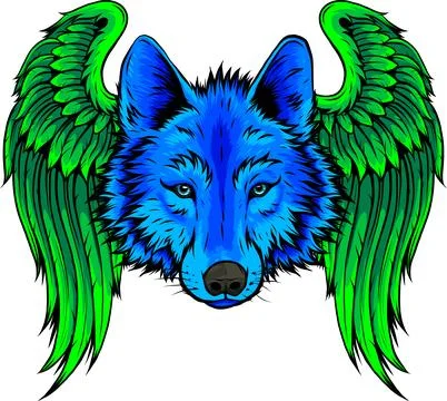 Vector illustration of head wolf on white background Stock Illustration