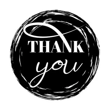 Vector illustration header thank you, design element Logo thanks on black spo Stock Illustration