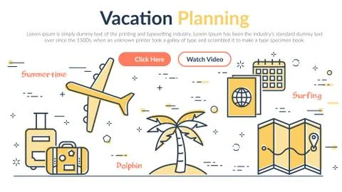 Vector illustration of header Vacantion Planning イラスト素材