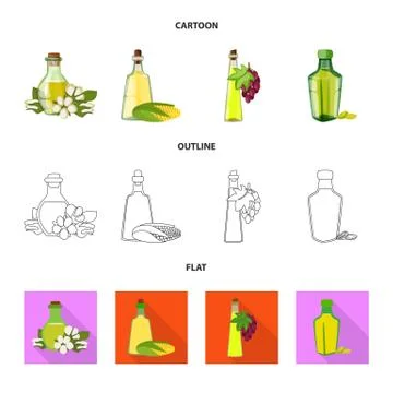 Vector illustration of healthy and vegetable logo. Set of healthy and Stock Illustration