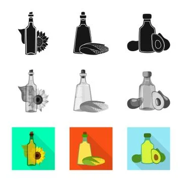 Vector illustration of healthy and vegetable symbol. Collection of healthy and Stock Illustration