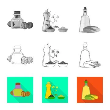 Vector illustration of healthy and vegetable icon. Set of healthy and Stock Illustration
