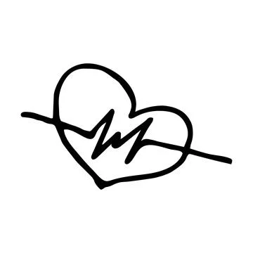 Vector illustration of heart in doodle style Stock Illustration