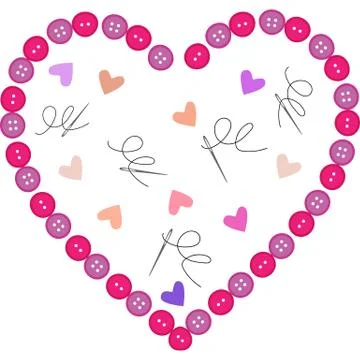 Vector illustration a heart frame from objects and materials for courses of s Stock Illustration