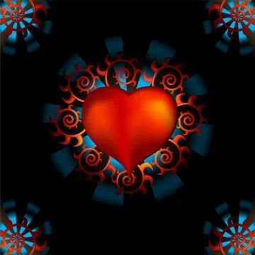 Vector illustration with heart. Stock Illustration