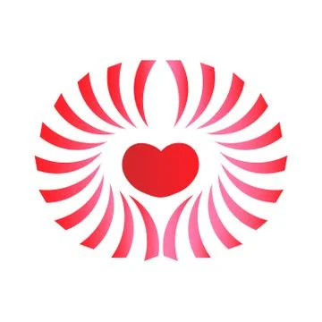 Vector illustration of a heart with a pattern in red light Stock Illustration