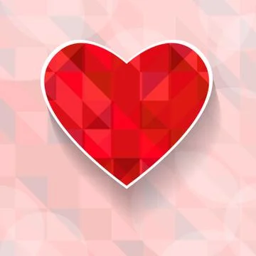 Vector illustration of  heart with polygonal pattern. Stock Illustration